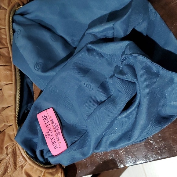 JUICY COUTURE BROWN BAG GOLD CHUNKY CHAIN SHOULDER HOBO PEBBLE LEATHER BOHO CHIC - Picture 13 of 13